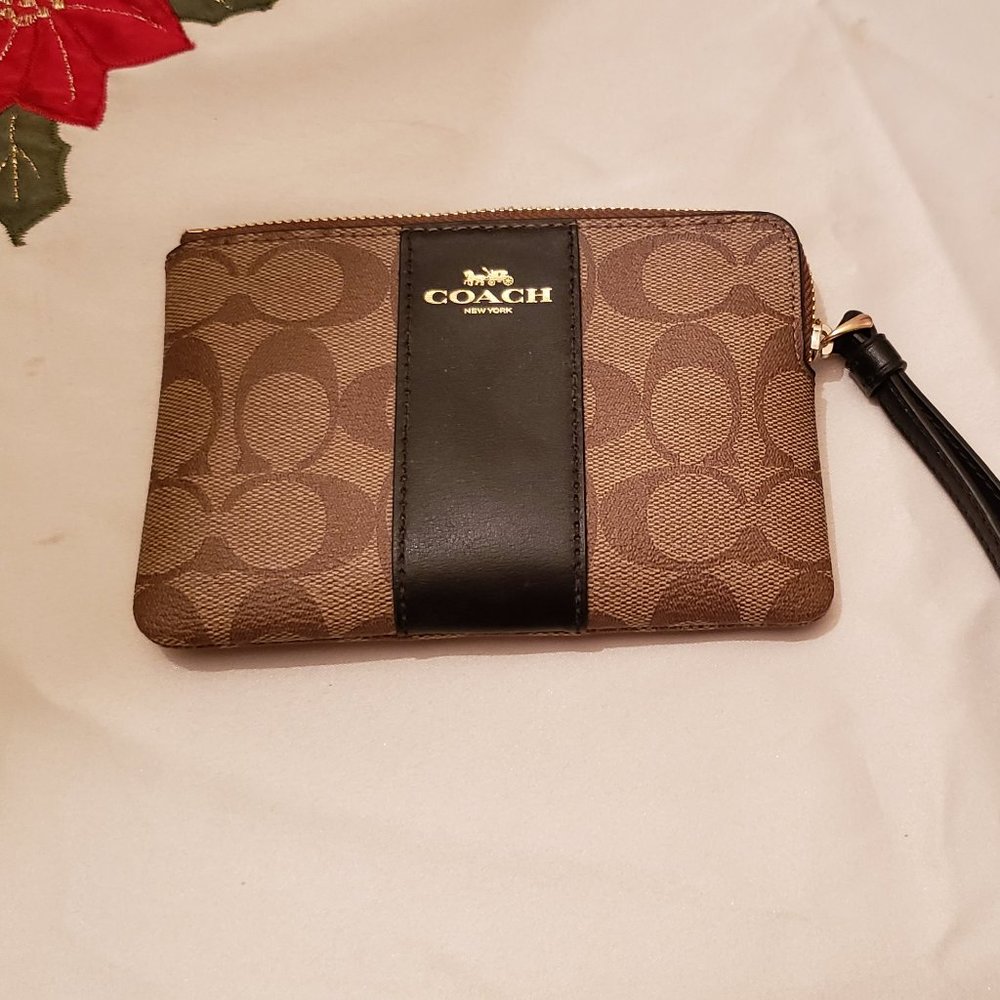 Brown Coach Wristlet NWT